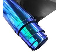 12 x 53 Inch Holographic Green PVC Fabric Waterproof Synthetic Leather Iridescent Laser Rainbow Vinyl Roll for DIY Craft Projects