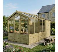 Mercia Apex Greenhouse/Shed Combi - 12 x 6ft, Brown