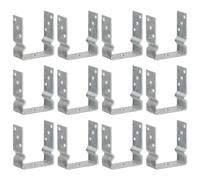 (12 x 6 x 15 cm) vidaXL Fence Anchors Garden Ground Anchor Post Bracket Silver Galvanised Steel