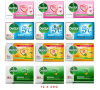 12 x 100g Dettol Antibacterial Bar Soap Sensitive Dry Skin Original Protection