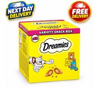 DREAMIES - Cat Treats - 12 x 60g - Multipack Biscuits - Variety Snack Box - 12 Pouches