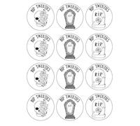 12 x 6cm 30th Birthday EDIBLE cocktail drink toppers NOT PRECUT. Talk 30 to me, RIP twenties, Hello 30 (RIP Twenties)