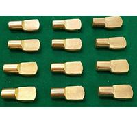 12 X 7MM BRASS METAL SHELF SUPPORT PEGS STUD PIN SPOON SHAPE SPADE PEG CABINET
