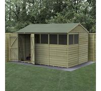 12 x 8 Forest 4Life Reverse Apex Shed with Double Doors 25yr Guarantee
