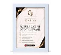 12 x 8 Inch (30.5 x 20.3 cm) Picture Frame | White Picture Frame| Engineered Wood Photo Poster Frame for Jigsaw Puzzles, Certificates & Artwork| Wall Mount & Freestanding| Portrait or Landscape.