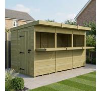 12 X 8 Outdoor Garden Bar With Serving Hatch - Diy Sheds Uk Manufactured