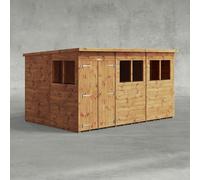 12 x 8 Powersheds Tongue and Groove Pent Wooden Shed With Double Doors