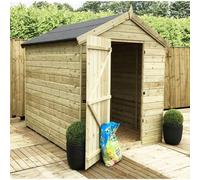 12 x 8 Premier Pressure Treated Apex Shed Marlborough Natural One Size