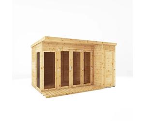 12 x 8 Premium Contemporary Summerhouse with Side Shed