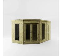 12 x 8 Wooden Corner Summerhouse with Side Shed