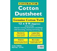 McAlpine Dust Sheet Cotton Twill 12 x 9 ft Cream