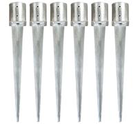 (12 x 91 cm/ 6 pcs) vidaXL 2/6x Ground Spike Silver Galvanised Steel Soil Arch Spear Multi Sizes