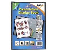 12 x A3 Premium Black Cover Display Book Presentation Folder Portfolio - 10 Pkt