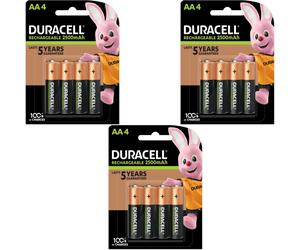 12 x AA DURACELL Rechargeable 2500 mAh NI-MH Batteries 2500mAh HIGH CAPACITY