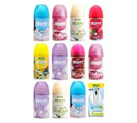 12 X Airpure Refill Cans & Automatic Machine Time Release Automatic Fresheners 250ml
