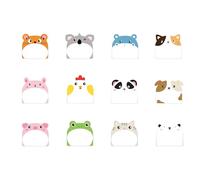 12 x Animal Note Pad Cartoon Pandas Sticky Note Self-Adhesive Sticky Memo Pad Funny Small Adhesive Bath for Office