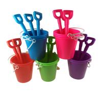 12 x Beach Buckets And 12 x Spades - Bulk Buy Value