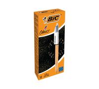 BIC 4 Colours Medium Point Ballpoint Pens (1 mm) - Frosted Gold Textured Body, Blue, Green, Red, Black, Box of 12