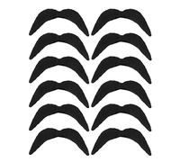 12 x Black Novelty Mexican Tash Biker 70's Movember 118 Fancy Dress Moustache Party - Fake Hair Moustache 12 Individual 70s Fancy Dress Fake Moustache Handlebar Moustaches stick on Moustache Pack