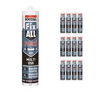 12 x Black Soudal Fix All Multi Purpose SMX Sealing Strong Bonding Adhesive Polymer Silicone