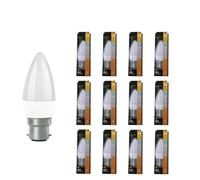 12 X Candle Led 7.5W Light Bulb Bc Warm White 2700K Equivalent 60W B22 for Any Space | Energy Saving Lamps Bulb for Daily Use | Suitable for Ceiling Lights and Decorative Home Lighting