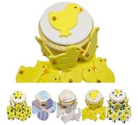 12 X Chicks - Edible Easter Cake Cupcake Topper Decorations - Handmade Sugar Paste Cake Decorations * 8 STYLES TO CHOOSE FROM *… (12 x Easter chick)