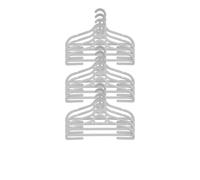 12 x Children Coat Hangers for Clothes Kids Child Baby Non-Slip Bulk Strong 100% Recycled Plastic Hangers 29cm x 18cm - Grey