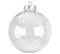 12 X Clear Round Glass Christmas Tree Baubles Spheres Ornaments Decoration 6cm
