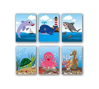 12 x Colourful Sea Life Notepads/Memos - 6 Different Designs (Turtles, Whales, Dolphins, Octopus, Sharks). Great End of Term Gifts, Class Prizes or Party Bag Fillers