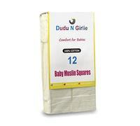 (12 X Cream) Premium Quality Baby Muslin Squares 100% Cotton, 72cm X 72cm, Supersoft, Made in EU