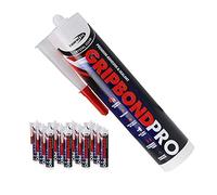 12 x Crystal Clear GB Pro Builders Silicone Adhesive & Sealant - Super Strong Glass Wood UPVC Steel Silicone free sealent