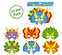 12 x Dinosaur Card Masks