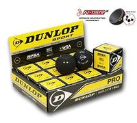 12 x Dunlop Pro Squash Balls Double Yellow Dot - WSF & WSA & PSA Official Ball
