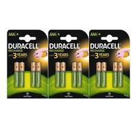 12 X Duracell 750mAh AAA Size Rechargeable Accu Batteries