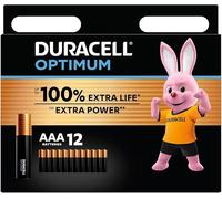 12 x Duracell AAA Optimum (1 Blister Card with 12 Batteries) 12 Batteries (MX2400 / Mini Stilo/Micro)