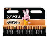 12 x Duracell AAA Plus Power Boost Batteries, Up to 100% Longer Battery Life (1 Blister Pack of 12 Batteries) 12 AAA Batteries (MN2400)