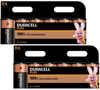12 x Duracell D Size Plus Power Alkaline Batteries (LR20, MN1300, MX1300, Mono)