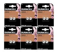 12 x Duracell LR43 (6 Blister Packs of 2 Batteries) 12 Batteries (186/V12GA)