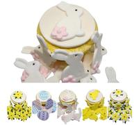 12 X Easter Bunny Bunnies Edible Easter Cake Cupcake Topper Decorations - Handmade Sugar Paste Cake Decorations * 8 STYLES TO CHOOSE FROM * (12 x Easter bunnies)