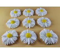 12 x Edible 3D 35mm Daisies Daisy flowers icing toppers, cake cupcakes T118 (White)