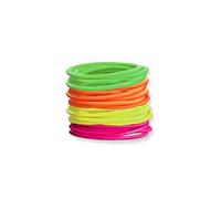 12 x Elastic Hair Bands/Bobbles by Lizzy® (Mixed Neon (Thick))