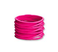12 x Elastic Hair Bands/Bobbles by Lizzy® (Neon Pink (Thick))