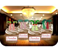 12 x Elf Feet Mix STAND UP Edible Wafer or Icing Cupcake Toppers Christmas Party Cake Decorations Perfect For Brownies Cookies Muffins & More! (Edible Wafer Card)