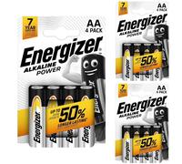Energizer Alkaline Power AA Batteries Pack 4s