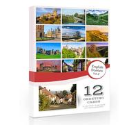 12 x English Landscapes Vol.2 Folding Greeting Cards with Envelopes. English Natural Attractions. Designed and Printed in the UK. Blank Inside for All Occasions