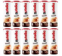 12 x Ferrero Nutella Biscuits Biscuits with Cremoso Cuore di Nutella Biscuits with Creamy Nutella Heart Biscuits 166 g Tube, 12 Count