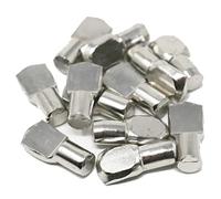 12 x fiXte Plug in Shelf Support Pins Steel Spoon Shaped Pegs 7mm Shelving Cabinet Furniture Nickel Plated Finish