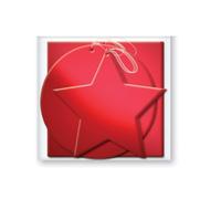 12 x Foil Christmas Xmas Present Shaped Gift Tags in Red Silver or Gold, Red