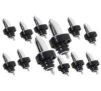 12 x Free flow Spirit Bar Pourer medium flow, chrome, with collar Made in England by Chabrias Ltd