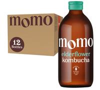 12 x Fresh 330ml Bottles MOMO Kombucha Drink Organic - Kombucha Tea Probiotic Drink - Elderflower